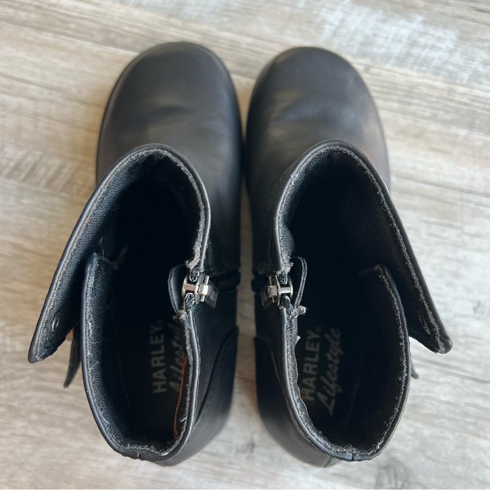 Harley-Davidson Black Leather Buckle Boots - Picture 8 of 12